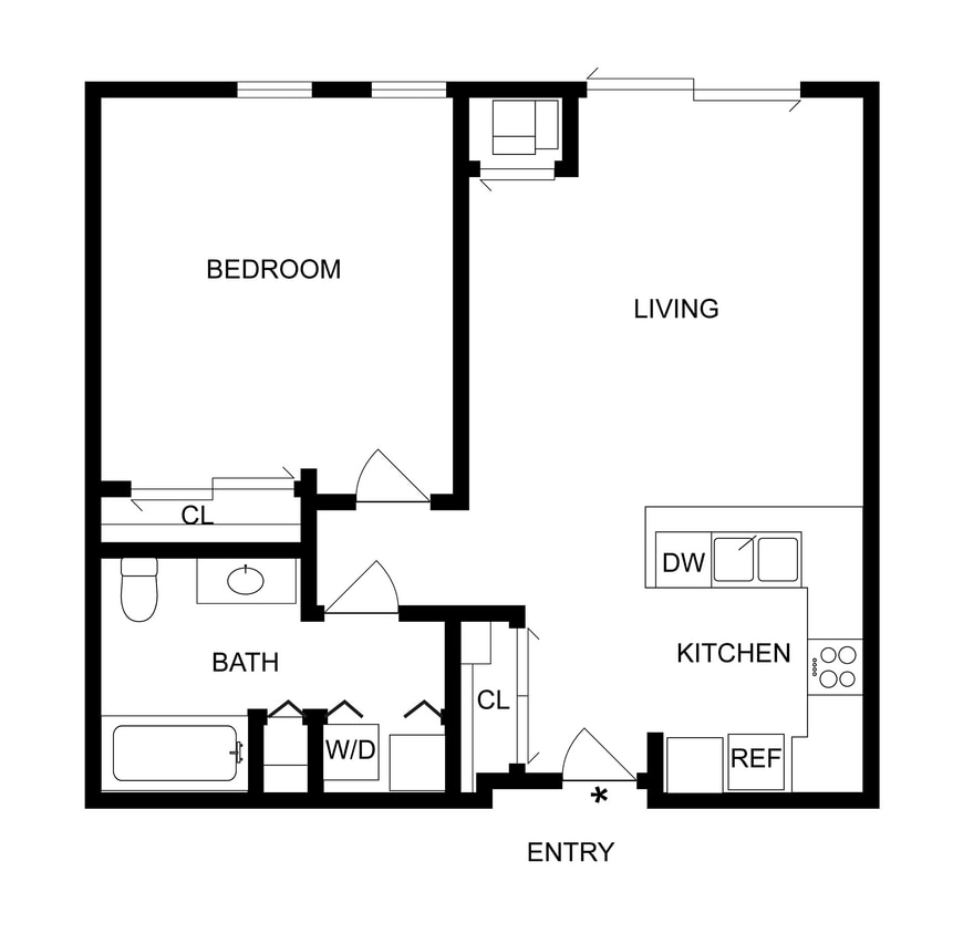 Michigan | 1-Bedroom Floorplan - Michigan
