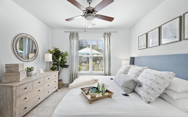 Oversized Bedroom with King-Size Accommodations and Ceiling Fan - The Landing at Vinnin Square