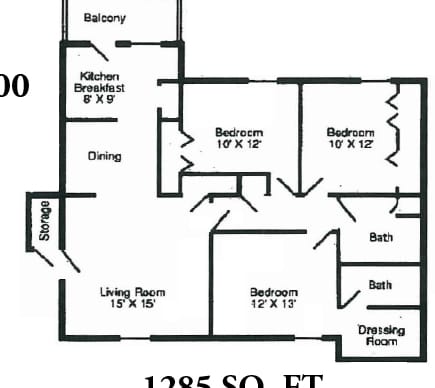 3BR/2BA - 3x2