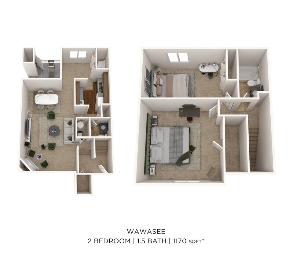 Floor Plan - Two Bedroom 1.5 Bath Townhome