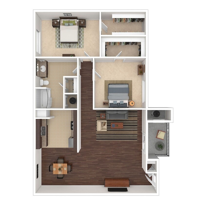 Floor Plan - Two Bed One Bath