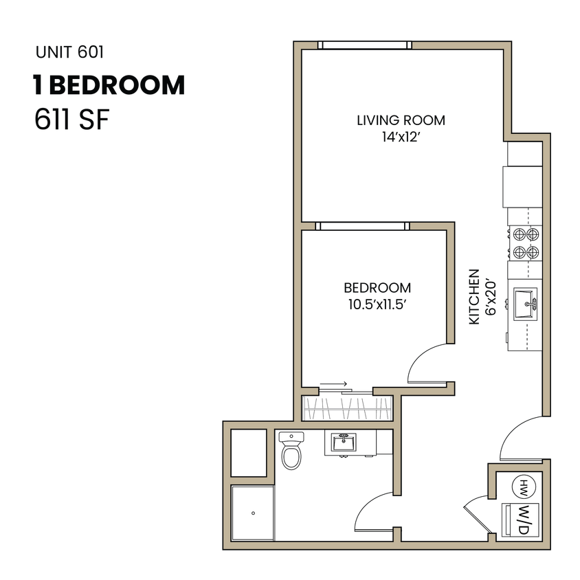 One Bedroom Example - Heartwood