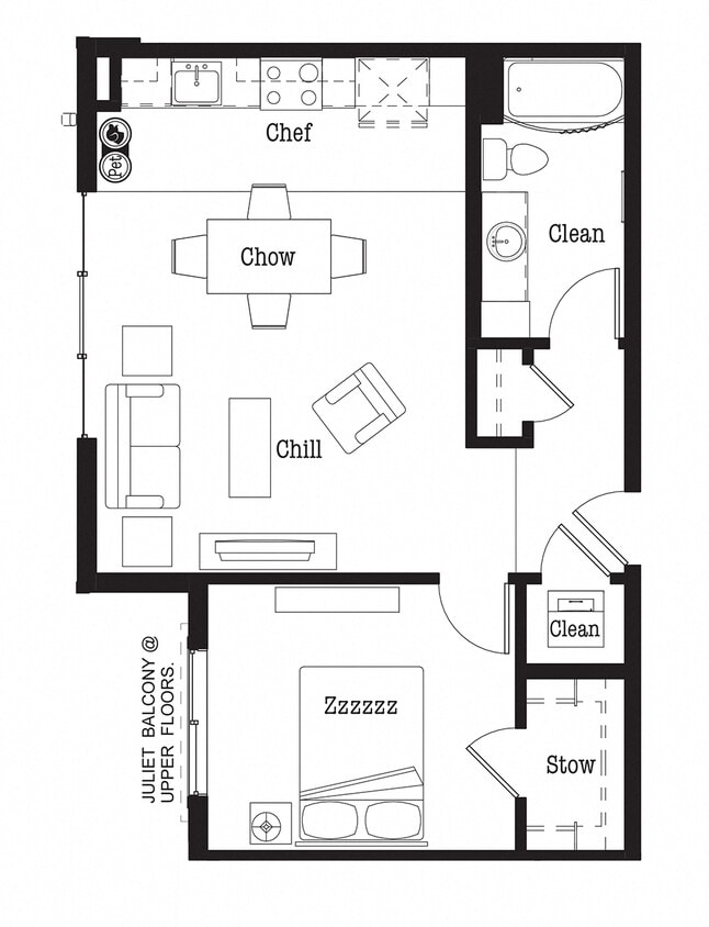Floor Plan - One Bedroom A8