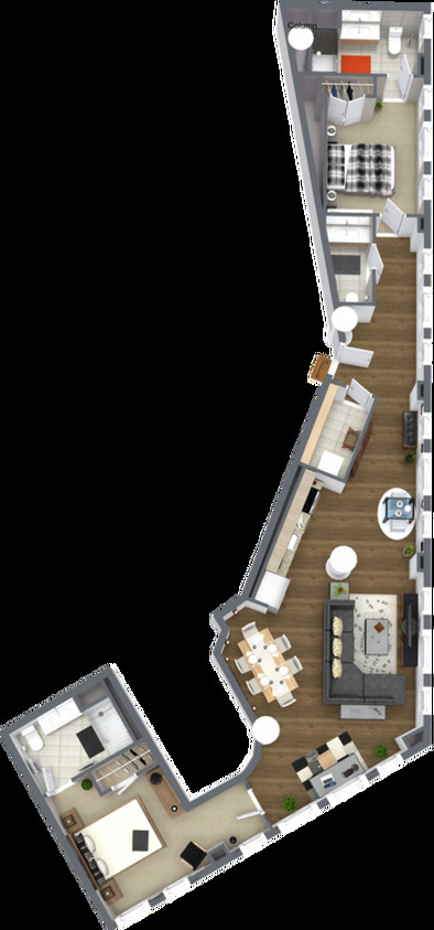 Floor Plan - Two Bed Two & Half Bath
