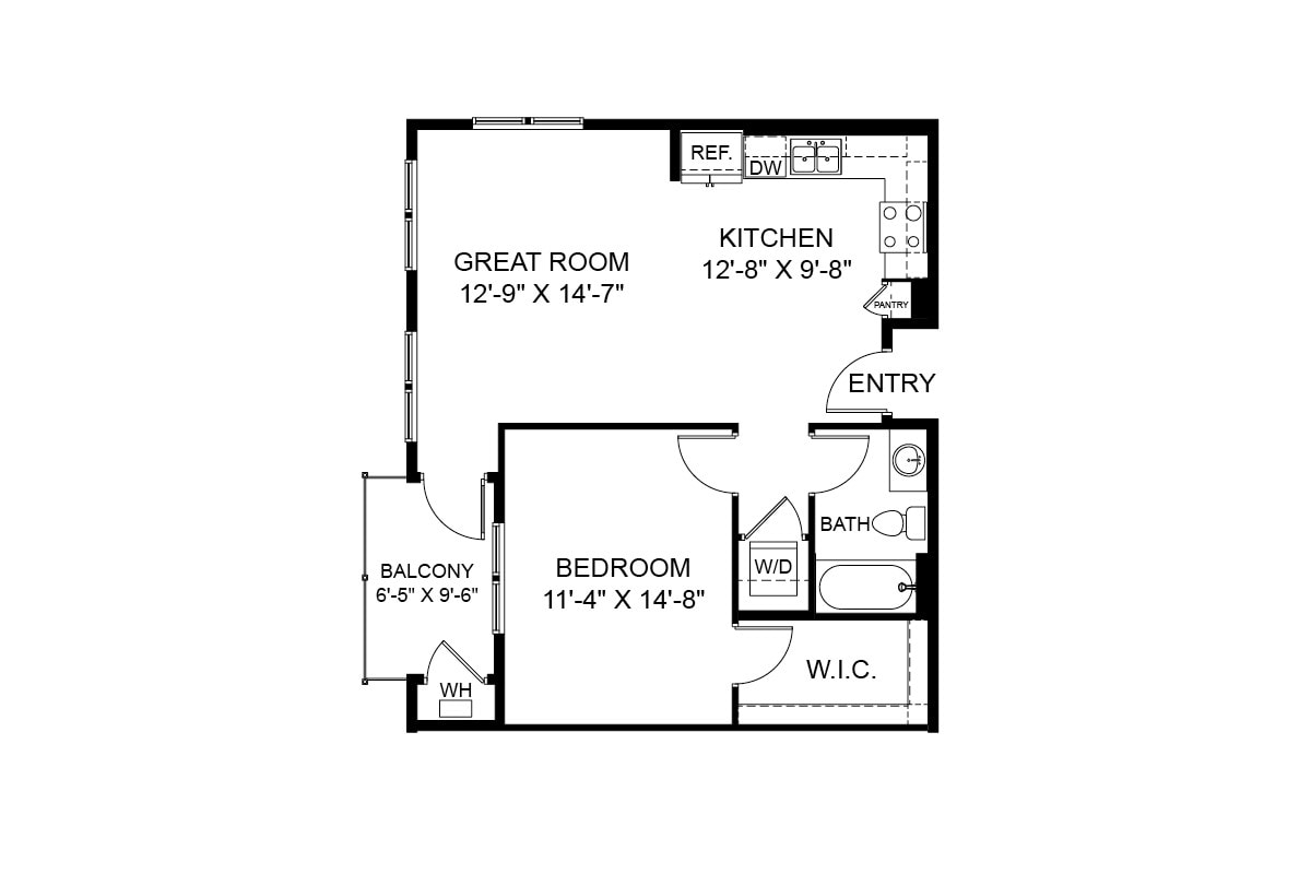 Floor Plan - 1 Bedroom 1A