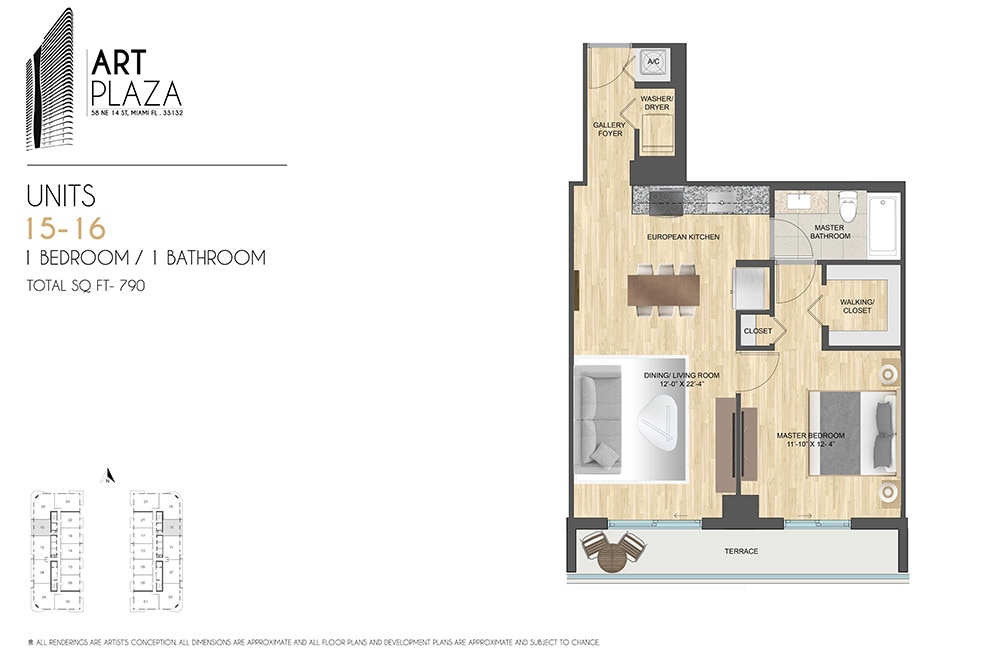 Floor Plan - 1 Bedroom - 1 Bathroom
