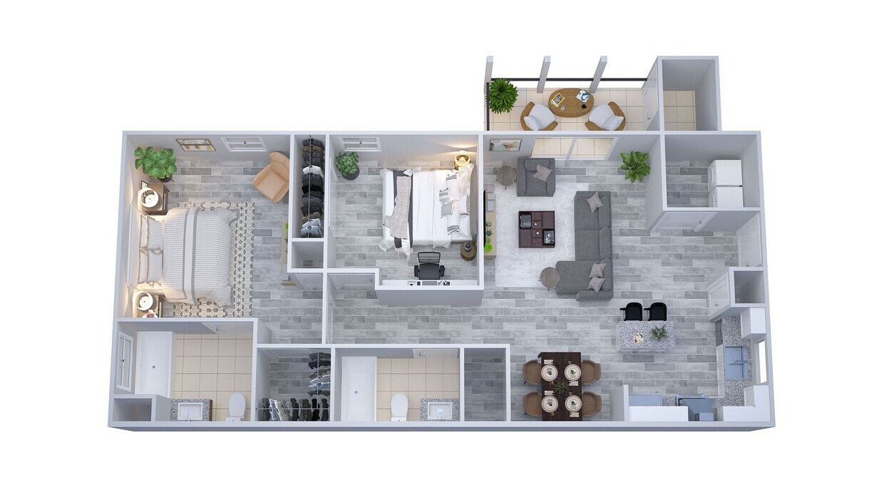 Floor Plan - Luxury 2/2 - Upper