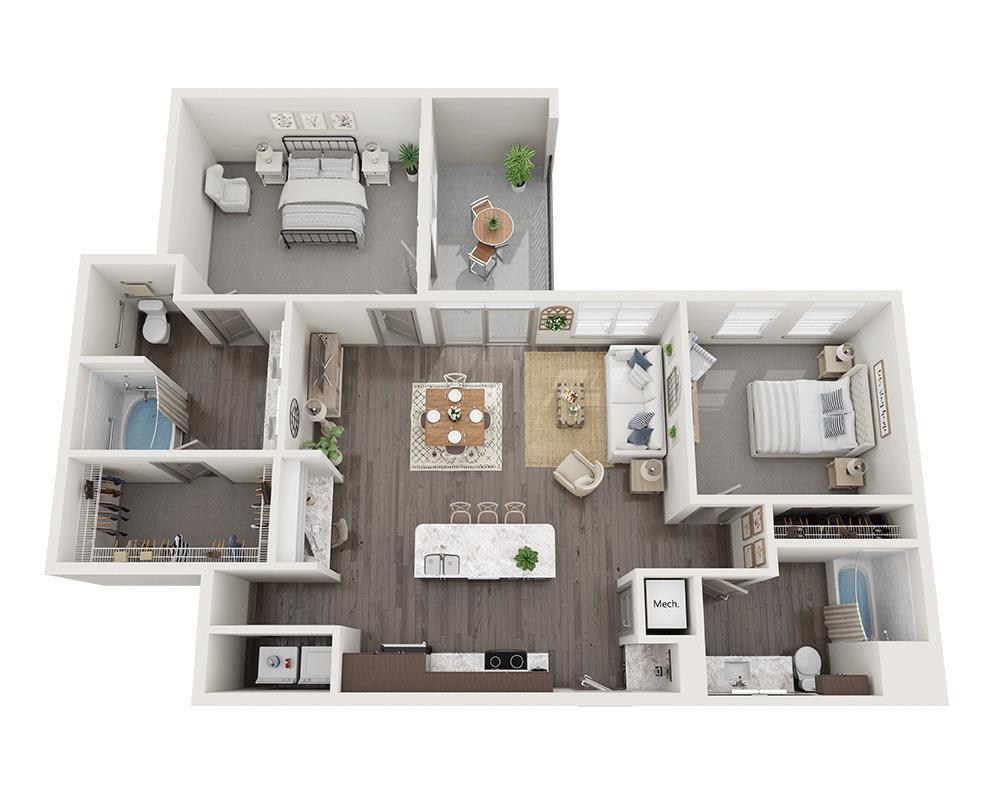 Floor Plan - Two Bedroom B2K