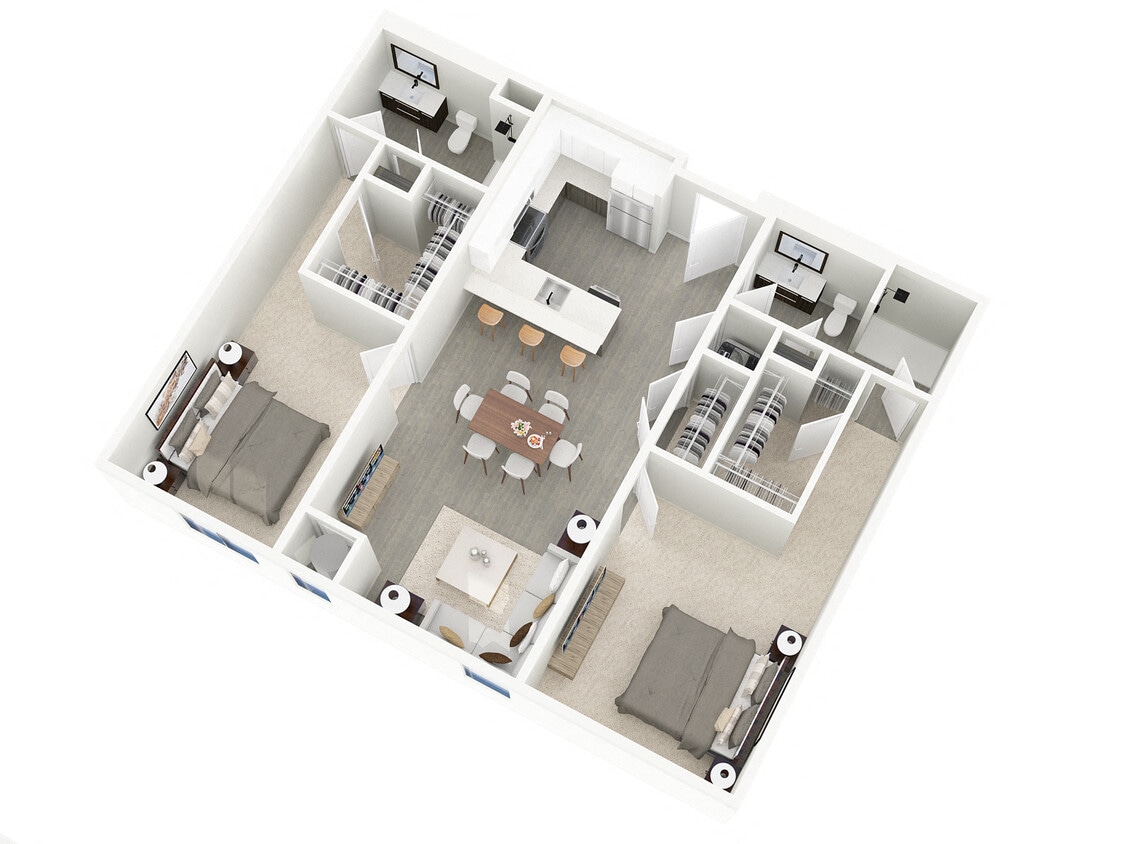 Floor Plan - 2 Bedroom 2 Bath Large