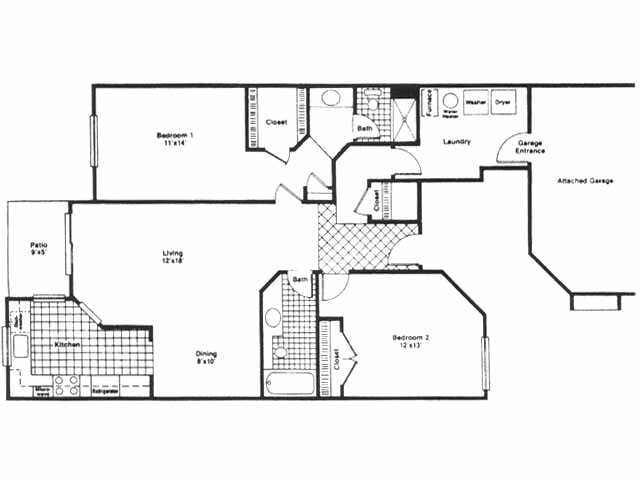 2BR/2BA - 2 bedroom, 2 bath w/attached garage (E1)