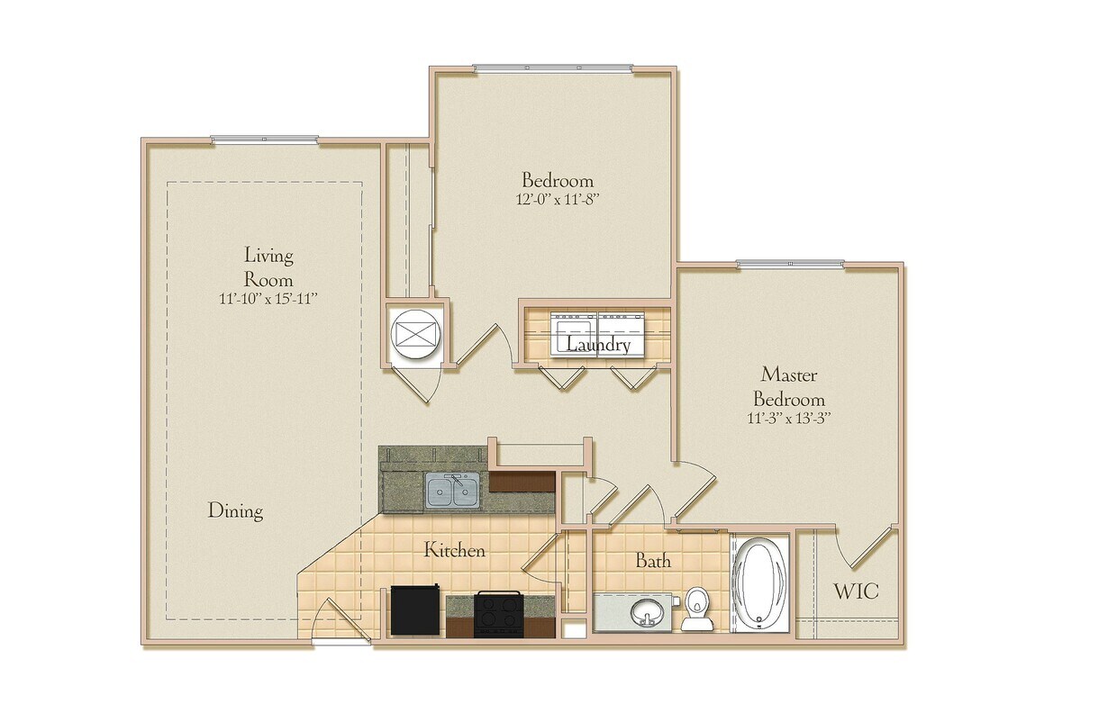 2BR 1BA - B1