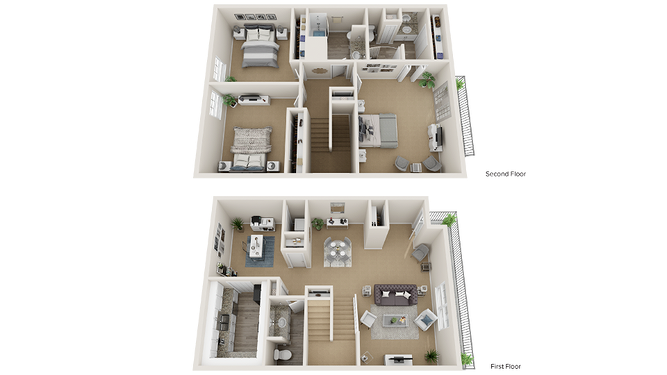 Hartford 3-Bedroom - 3x2.5 Townhome