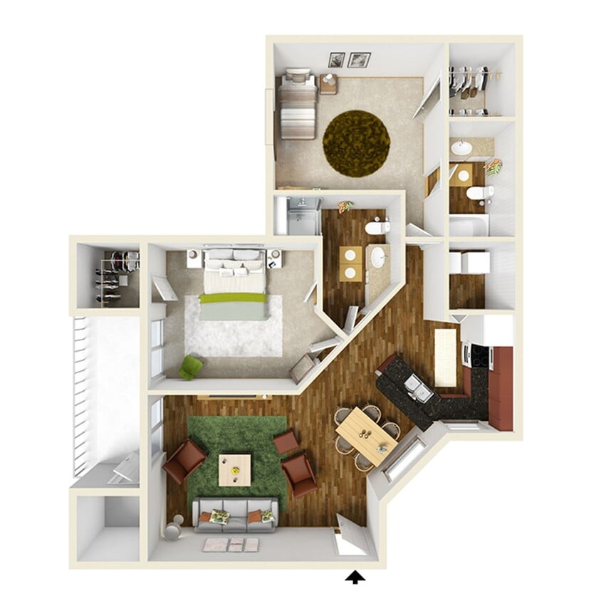 Floor Plan - C-2 BED LAKE VIEW FIREPLACE