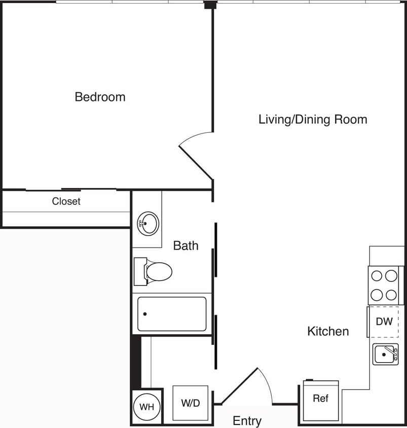 Floor Plan - One Bedroom - 616