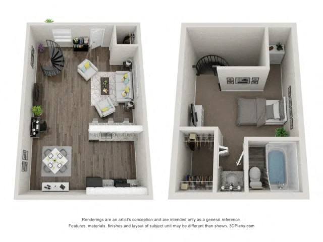 Floor Plan - 1 BED 1 BATH A (LOFT)