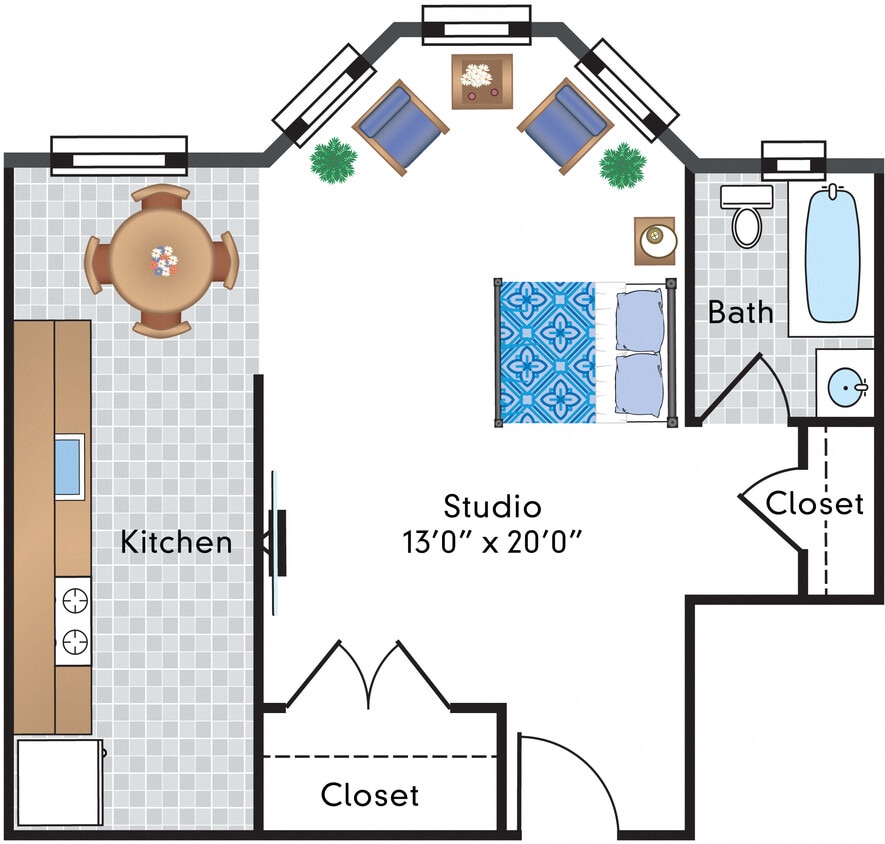 Floor Plan - Renovated Studio 03 Tier
