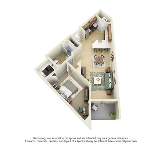Floor Plan - Wilshire One Bedroom A2
