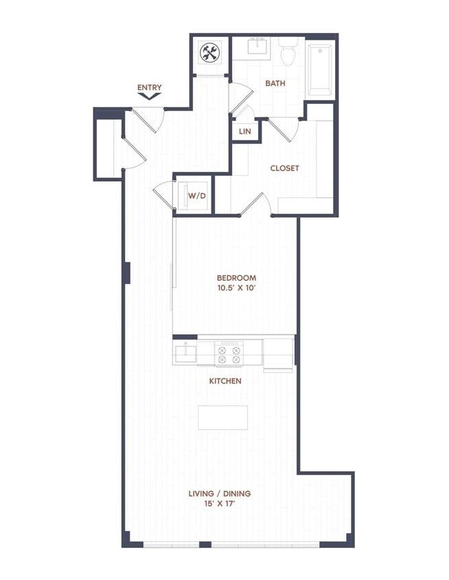 Floor Plan - 1 Bed/1 Bath-A10
