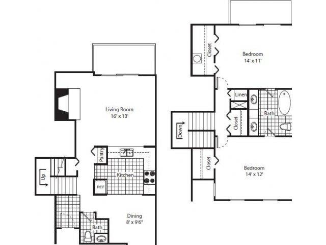 Floor Plan - 2 Bed 2 Bath
