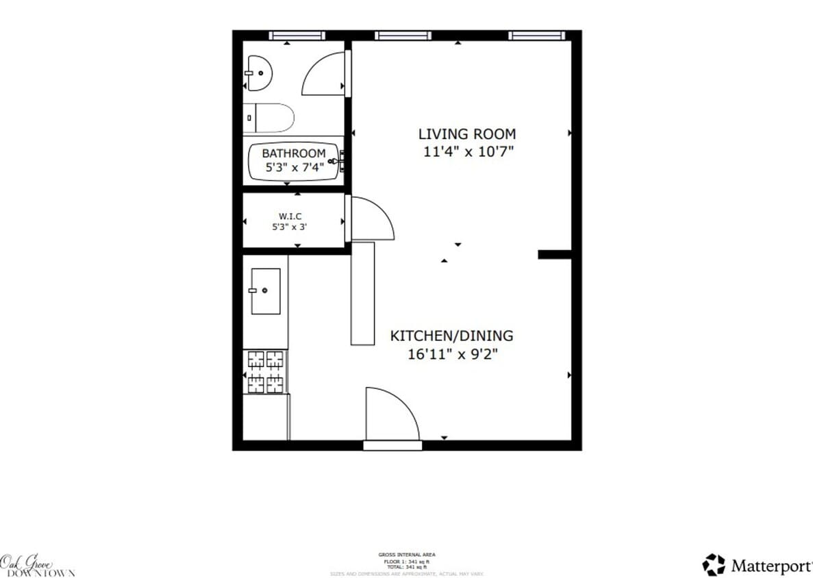 Floor Plan - 116 Oak Grove Studio