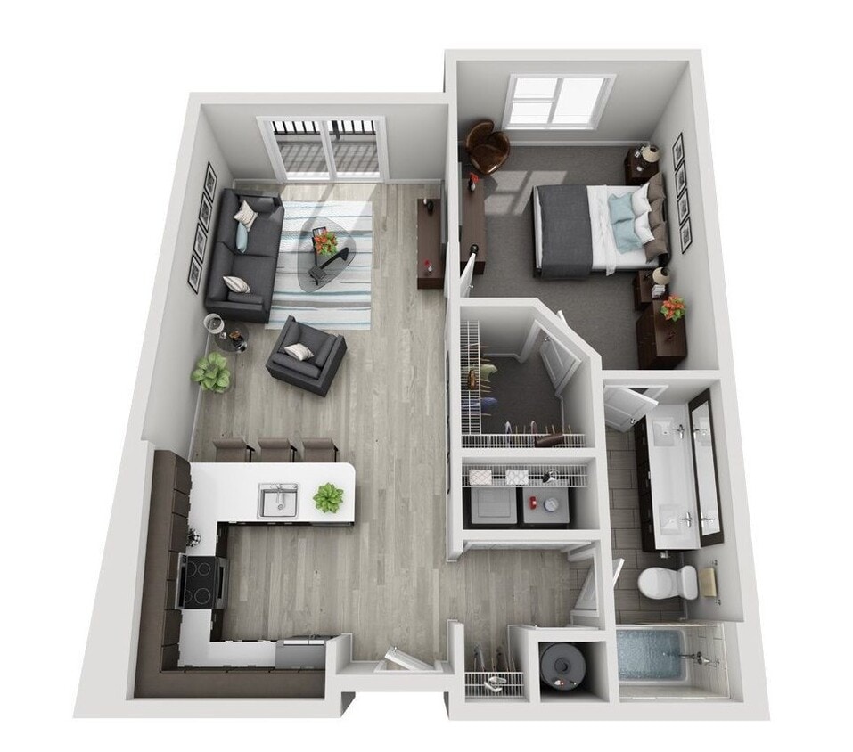 B5 (1BR) floor plan Brookside 51 - B5 (1BR)