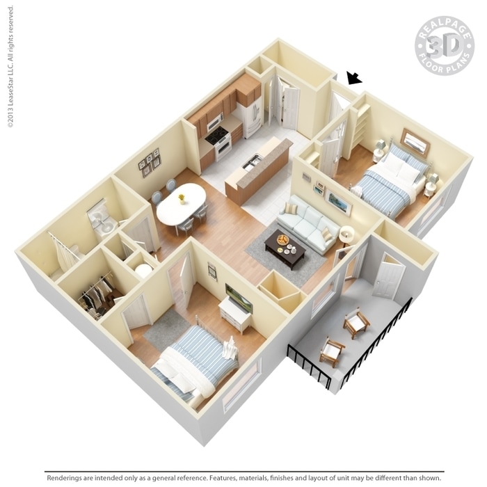 2BR/1BA - 2 Bed 1 Bath 1006 SqFt (926 Net)