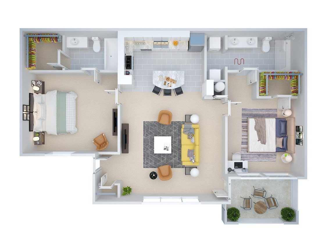 Crown Lone Oak - B1 with balcony - 1109.jpg - 2 Bedroom