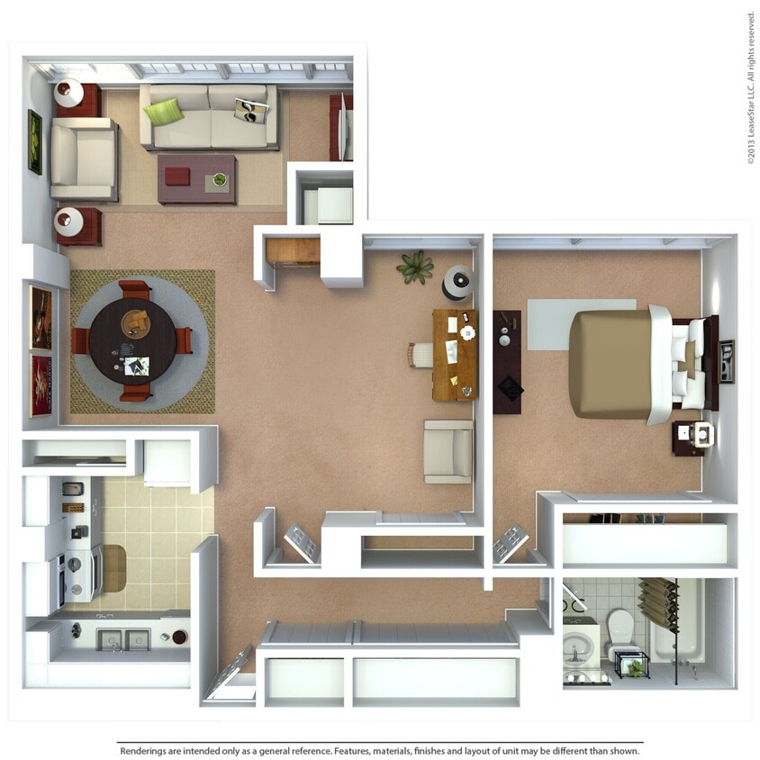 Floor Plan - 1 BR Den