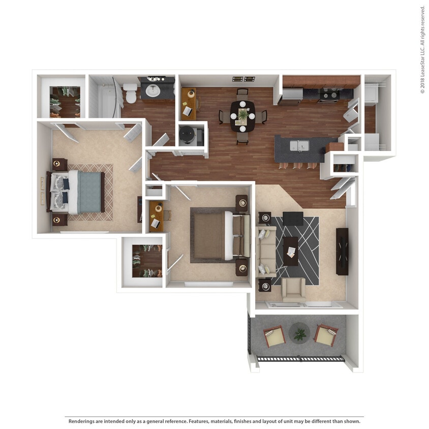 Floor Plan - 2 Bed 1 Bath 1029 SqFt (959 Net) 