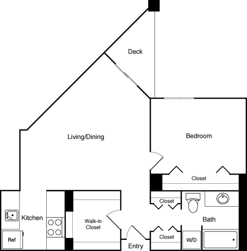 Floor Plan - 1 Bed 416 SW