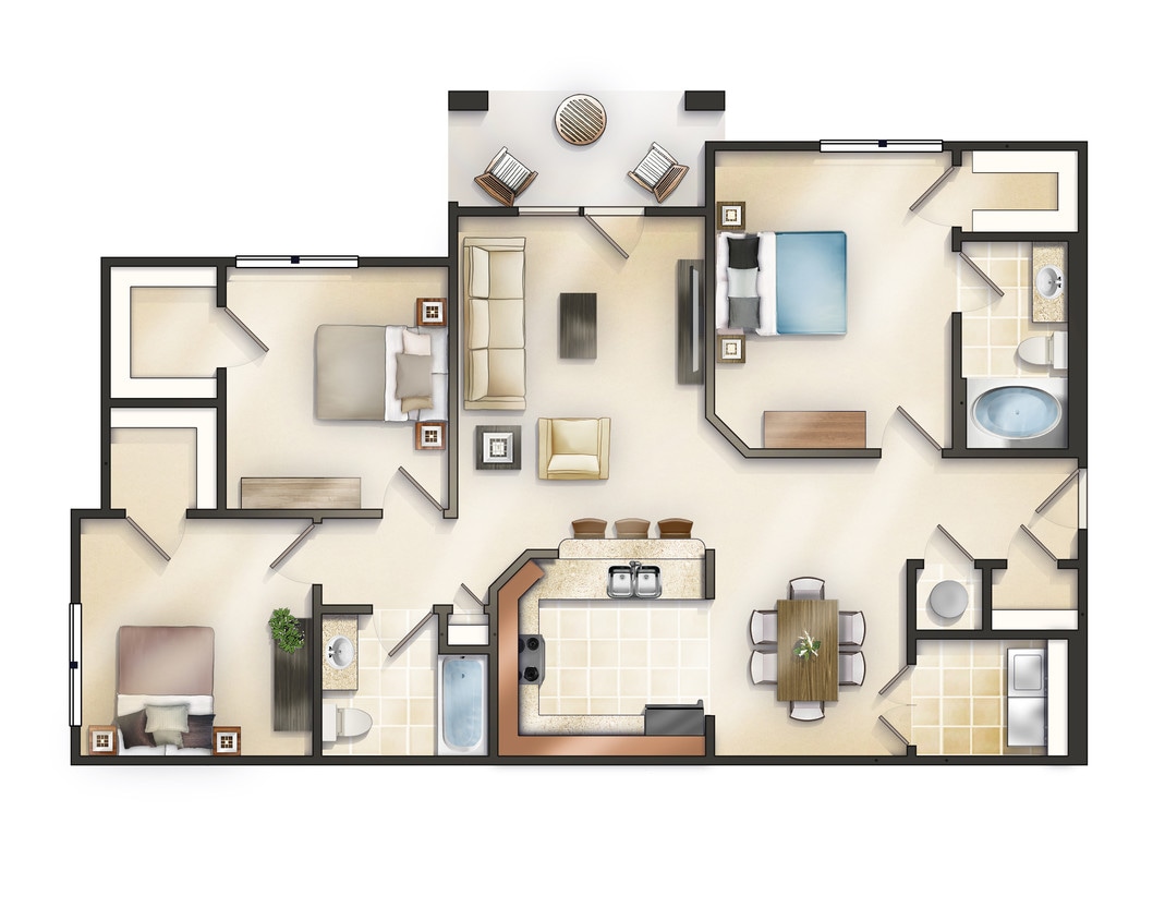 THREE BEDROOM DARTMOUTH BALCONY - The Dartmouth with Balcony