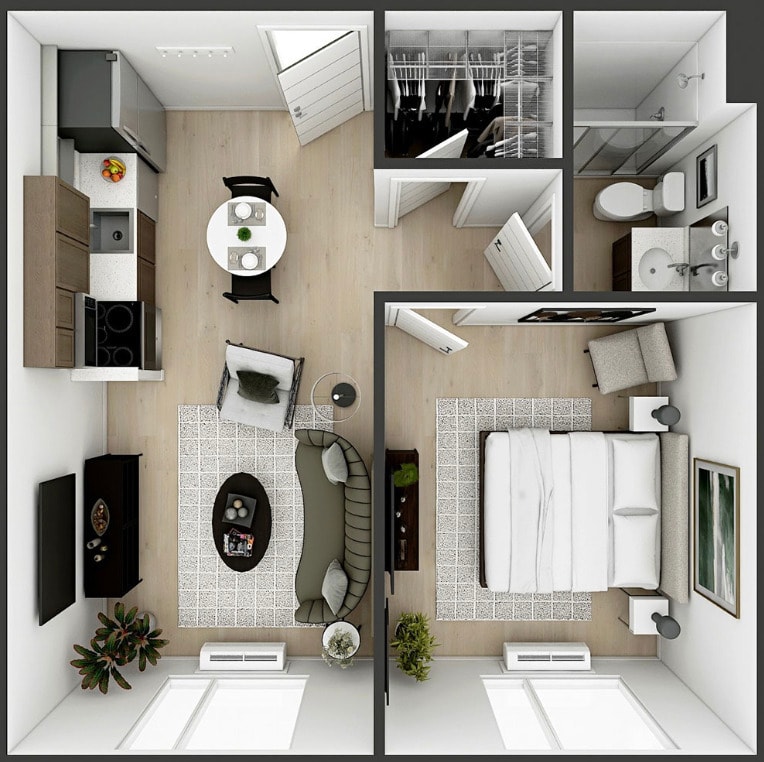 One Bedroom Floor Plan - One Bedroom