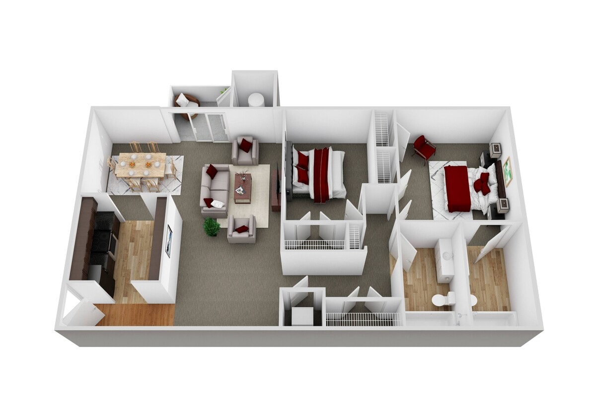 Floor Plan - 2 Bedroom 2 Bath