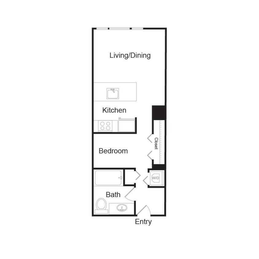 Floor Plan - Open One Bedroom