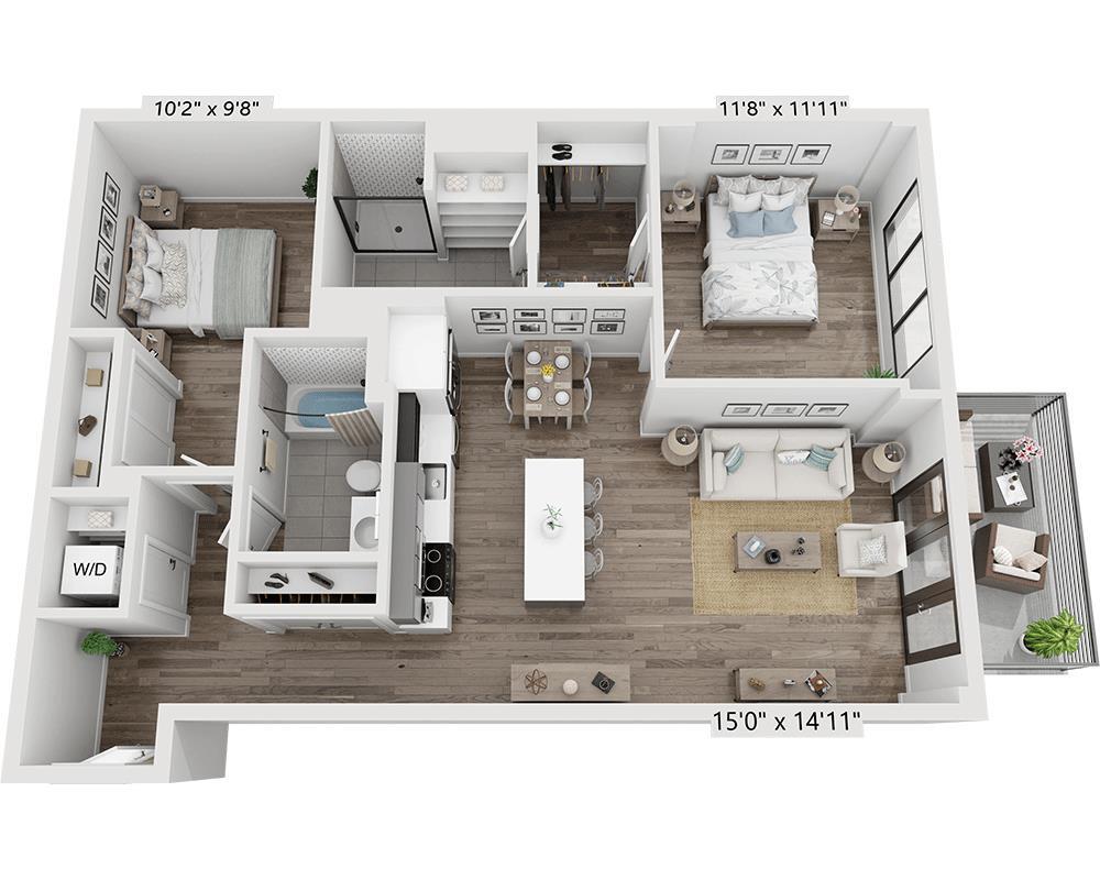 Floor Plan - Two Bedroom B2F