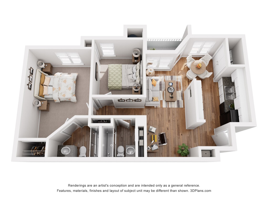 Floor Plan - 2 BR/ 2 BA