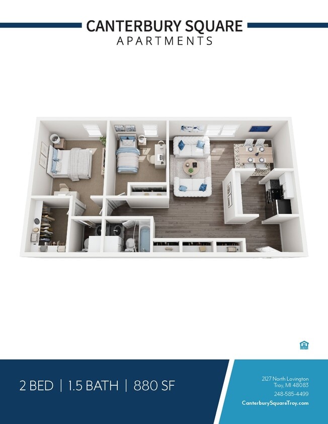 Floor Plan - 2 Bedroom 1.5 Bathroom