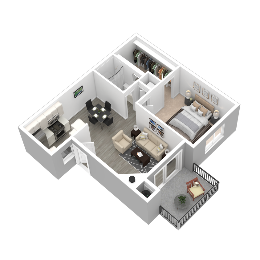 Floor Plan - One Bedroom - One Bath