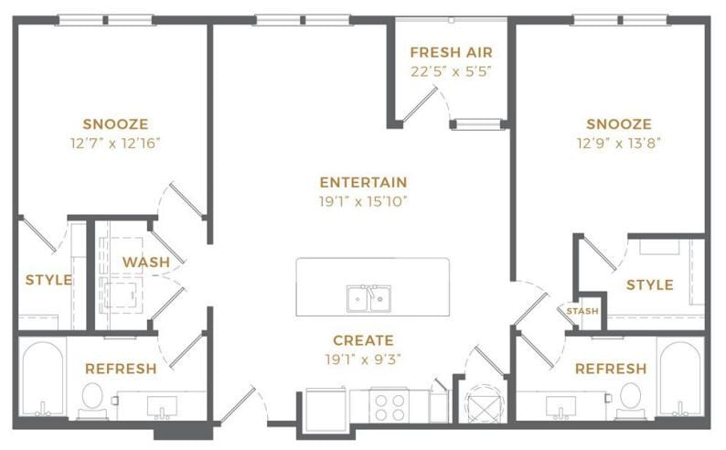 Two Bed Two Bath Apartment - B2