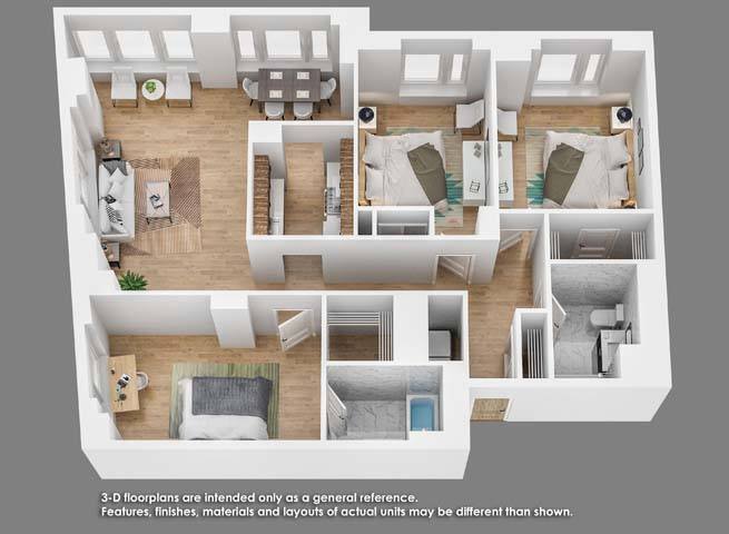Floor Plan - 3 Bedroom 2 Bath- C02