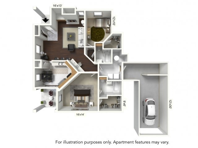 Floor Plan - C1 Plan with Garage