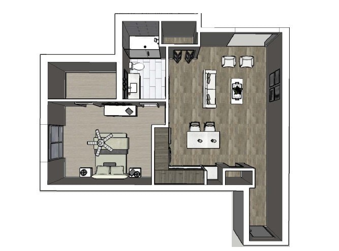 Floor Plan - 1 Bed / 1 Bath - Office