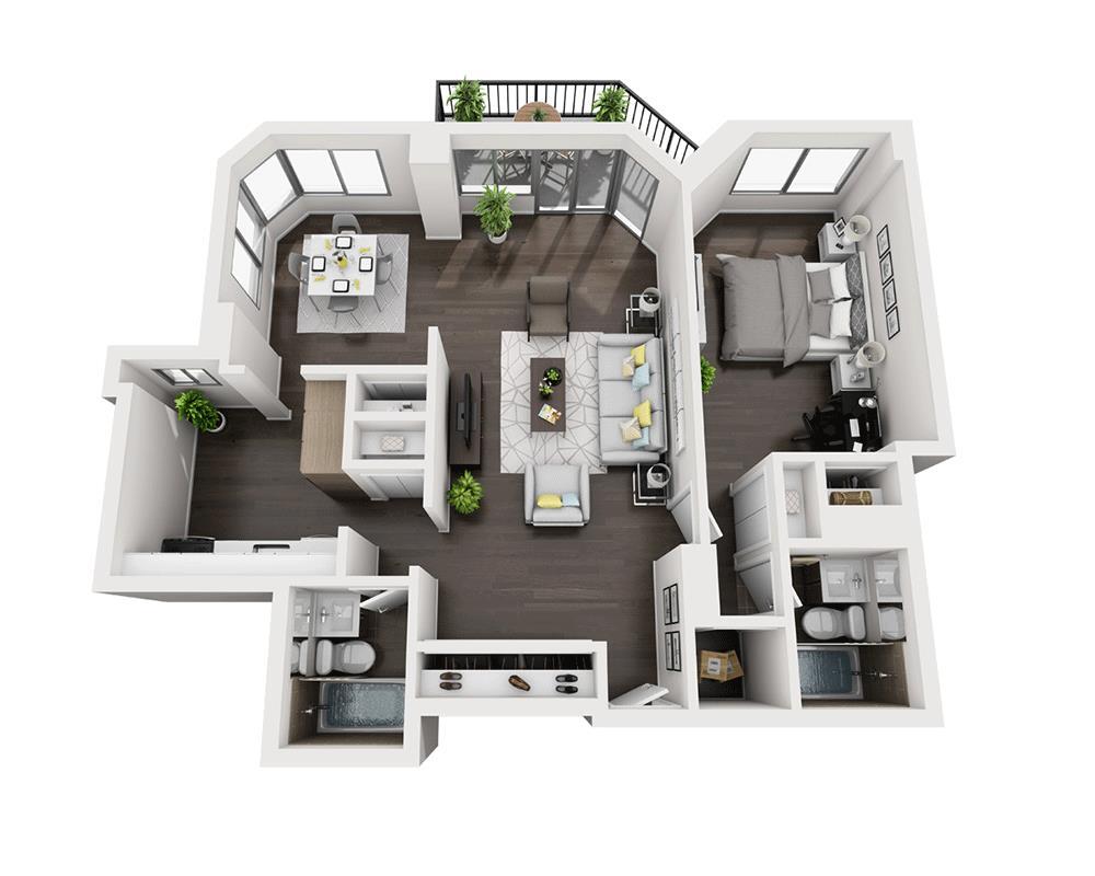 Floor Plan - One Bedroom A2A