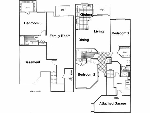 3BR/3BA - 3 bedroom, 3 bath w/attached garage (H)