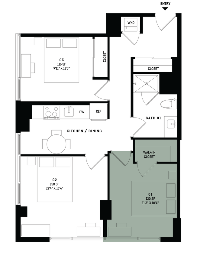 Floor Plan - Co-Living C2-Bedroom 1