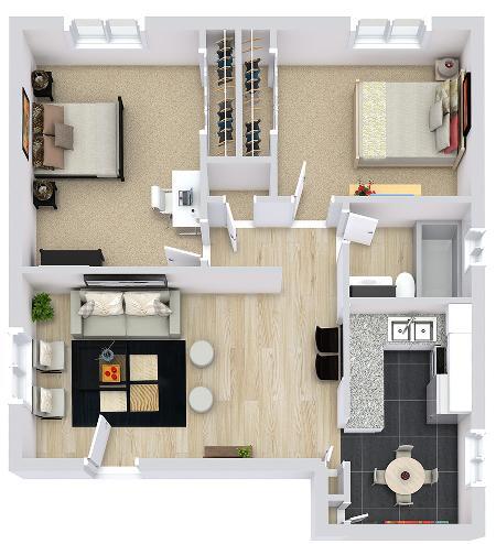 Floor Plan - 2 Bedroom 1 Bath