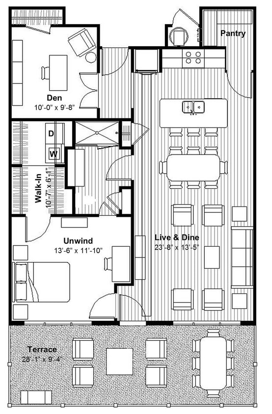 Luxury Loft 1 BR Den + Terrace, Spa Shower - Luxury Loft 1 BR Den + Terrace, Spa Shower