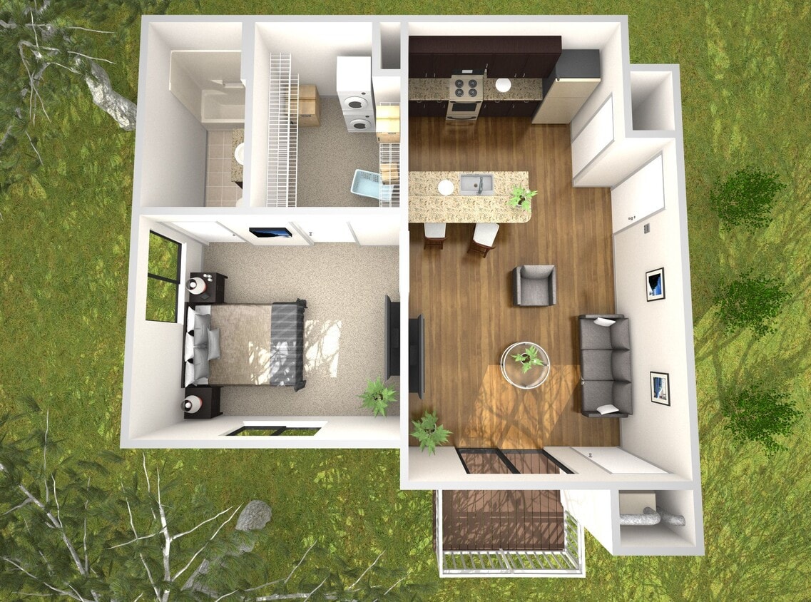 Floor Plan - 1 Bedroom Cattail