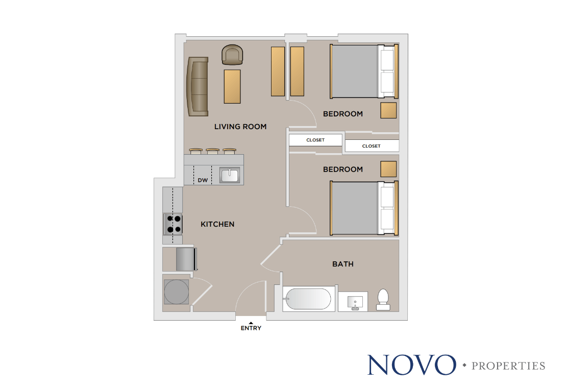 Floor Plan - 2Bedroom/1Bath