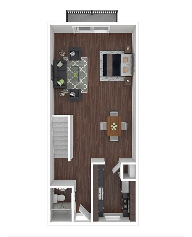 Floor Plan - 2 BEDROOM TOWNHOME (TH-2BX)